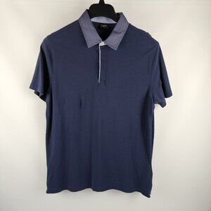 BUGATTI Shirt Mens Large Blue Designer S/S Golf Polo